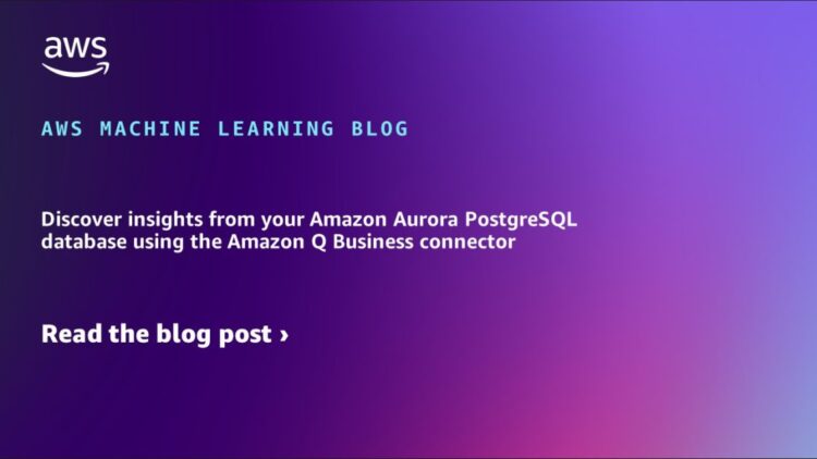 Uncover insights out of your Amazon Aurora PostgreSQL database utilizing the Amazon Q Enterprise connector