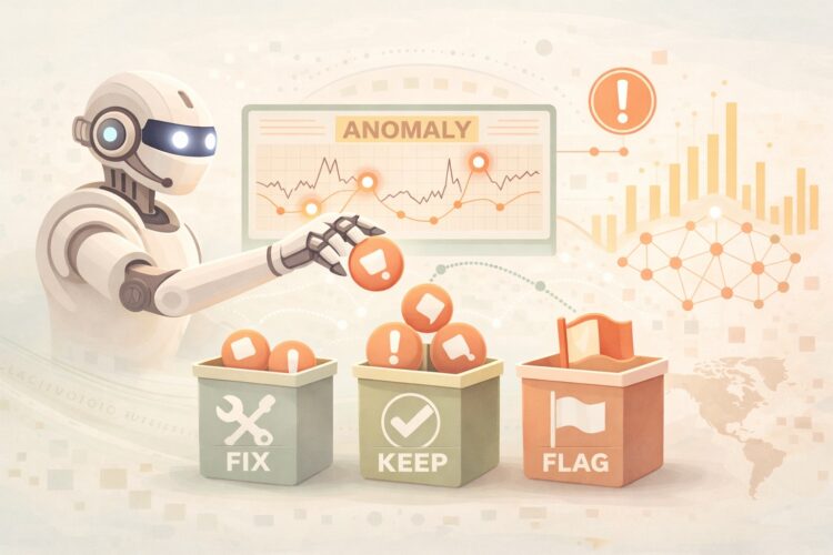 Constructing an AI Agent to Detect and Deal with Anomalies in Time-Collection Knowledge