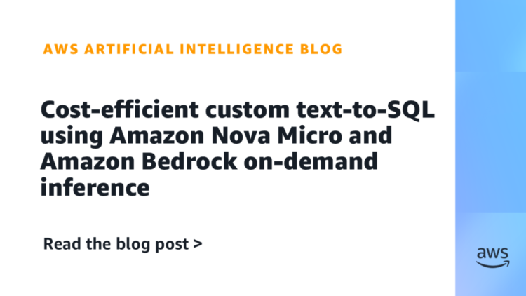 Value-efficient customized text-to-SQL utilizing Amazon Nova Micro and Amazon Bedrock on-demand inference