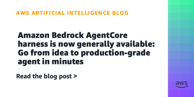 Amazon Bedrock AgentCore harness is now usually obtainable: Go from concept to production-grade agent in minutes