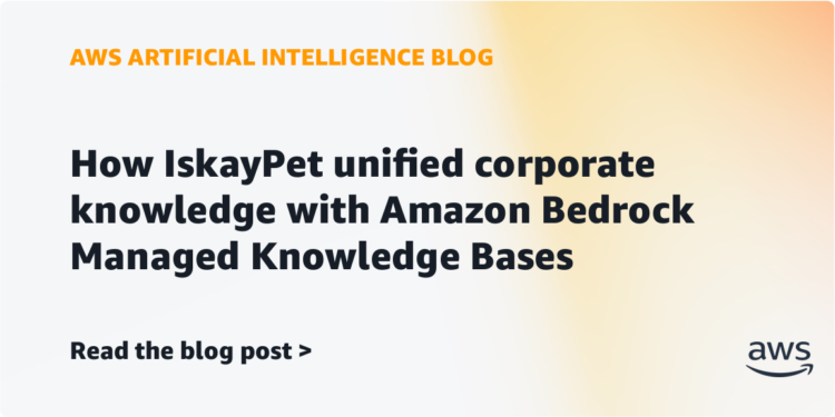 How IskayPet unified company information with Amazon Bedrock Managed Data Bases